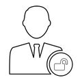 Account Unlock Icon In Outline Style Royalty Free Stock Photo