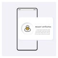 Account verification icon or button