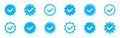 Account verification icon collection. Social media verification icons. Verified badge profile set. Blue check mark vector icon Royalty Free Stock Photo