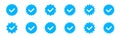 Account verification icon. Social media verification icons. Verified badge profile set. Blue check mark icon Royalty Free Stock Photo