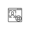 Account verification rejected line icon