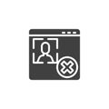 Account verification rejected vector icon