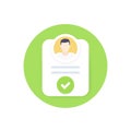 Account verified icon with user and check mark