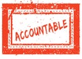 ACCOUNTABLE on orange square frame rubber stamp with grunge texture Royalty Free Stock Photo