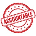 ACCOUNTABLE text on red grungy round rubber stamp Royalty Free Stock Photo