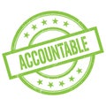 ACCOUNTABLE text written on green vintage stamp Royalty Free Stock Photo