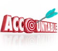 Accountable Word 3d Letters Arrow Target Responsibility Royalty Free Stock Photo