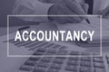 Accountancy concept. Accountant working with report.