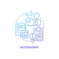 Accountant blue gradient concept icon