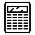 Accountant calculator icon, outline style
