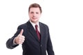 Accountant or financial manager showing like and thumb-up gestur