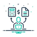 Mix icon for Accountant, actuary and financial Royalty Free Stock Photo