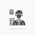 Accountant icon. Solid or Glyph style