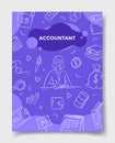Accountant jobs career with doodle style for template of banners, flyer, books, and magazine cover