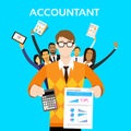 Accountant People Group Team Show Calculator