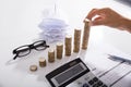 Accountant Stacking Coins