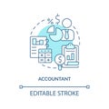 Accountant turquoise concept icon