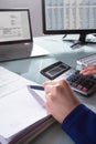 Accountant Using Calculator For Electronic Bill Royalty Free Stock Photo