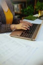 accountant woman with documents and laptop working Royalty Free Stock Photo