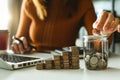 Accountant working on desk office