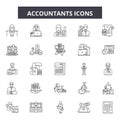 Accountants line icons, signs, vector set, outline illustration concept