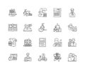 Accountants line icons, signs, vector set, outline illustration concept