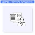 Accounter line icon. Editable illustration Royalty Free Stock Photo