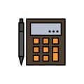 Accounting, Account, Calculate, Calculation, Calculator, Financial, Math Flat Color Icon. Vector icon banner Template