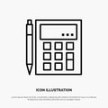 Accounting, Account, Calculate, Calculation, Calculator, Financial, Math Line Icon Vector