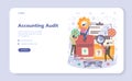 Accounting audit web banner or landing page. Business operation research