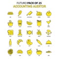 Accounting Auditor Icon Set. Yellow Futuro Latest Design icon Pa