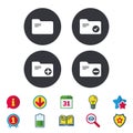 Accounting binders icons. Add document symbol. Royalty Free Stock Photo