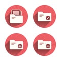 Accounting binders icons. Add document symbol Royalty Free Stock Photo