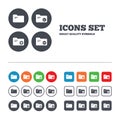 Accounting binders icons. Add document symbol Royalty Free Stock Photo