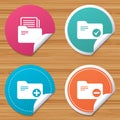 Accounting binders icons. Add document symbol. Royalty Free Stock Photo