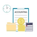 Accounting and bookkeeping concept, calculation financial report