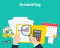 Accounting. Businessman accounting, planning strategy, analysis, marketing research, financial management. Business Royalty Free Stock Photo