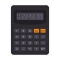 Accounting calculator in flat style. Electronic equipment for calculation, accounting, mathematics. School calculator in