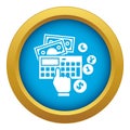 Accounting calculator icon blue vector isolated Royalty Free Stock Photo