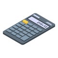 Accounting calculator icon, isometric style