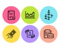 Accounting checklist, Block diagram and Technical algorithm icons set. Vector