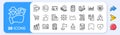 Accounting checklist, Report document and Phone pay line icons. For web app, printing. App line icons. Vector