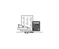 Accounting concept icon. Bookkeeping line vector design