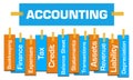 Accounting Word Cloud Blue Orange Stripes Text Royalty Free Stock Photo