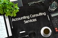 Accounting Consulting Services Concept. 3D render. Royalty Free Stock Photo