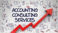 Accounting Consulting Services Drawn on White Brickwall. Royalty Free Stock Photo