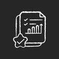 Accounting document chalk white icon on black background Royalty Free Stock Photo
