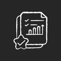 Accounting document chalk white icon on black background