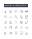 Accounting and documents line icons collection. Bookkeeping, Financial management, Record-keeping, Expense tracking Royalty Free Stock Photo