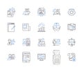 Accounting and documents outline icons collection. Accounting, Documents, Audit, Ledger, Payables, Receivables